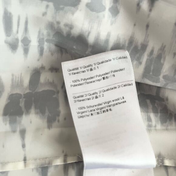 Escada Sport Black White Mixed Media Pleated Abstract Short Sleeve Dress Size 38 - Picture 11 of 13